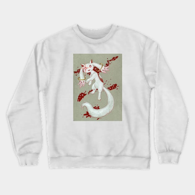 Entropy - Kyubey from Madoka Crewneck Sweatshirt by LobitoWorks